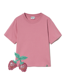 딸기 베이직 크롭 티셔츠