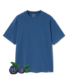 오버핏 쿨웨어 블루베리 하프 티셔츠