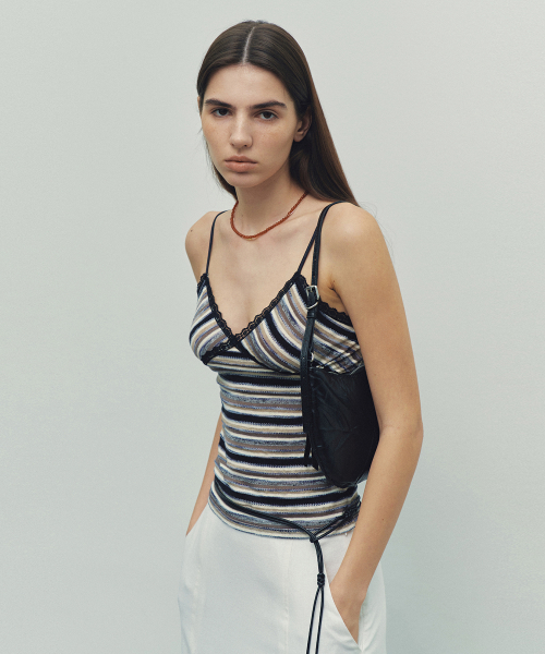 Lace Multi Stripe Sleeveless (Brown)