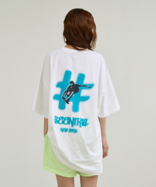 서핑 앤 스프레이 오버핏 반팔 티셔츠(오프 화이트)