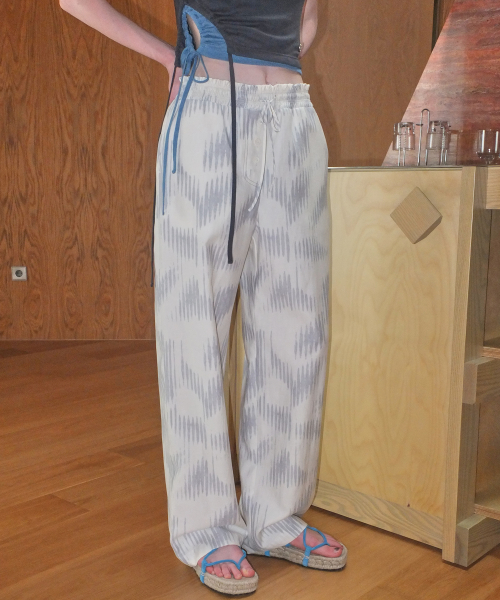 COMFORT STRING WAVE PANTS - GREY