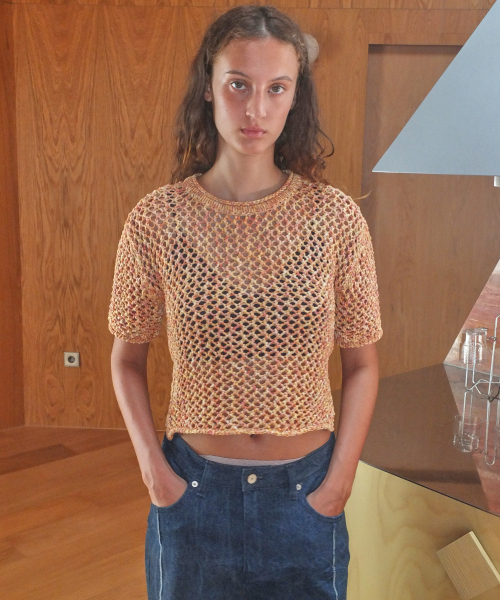 SCOTCH CROP HALF KNIT - ORANGE