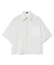 Nogel half jip-up shirts [white]