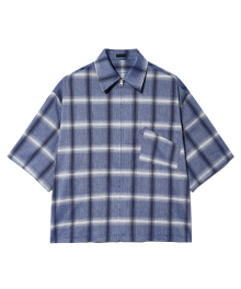 Nogel half jip-up shirts [cendre blue]