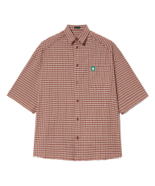 Unsewn half check shirts [rose]