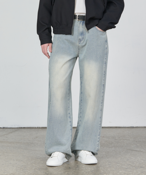 MUSINSA | AGAINST ALL ODDS Side chin snap button wide denim pants ...