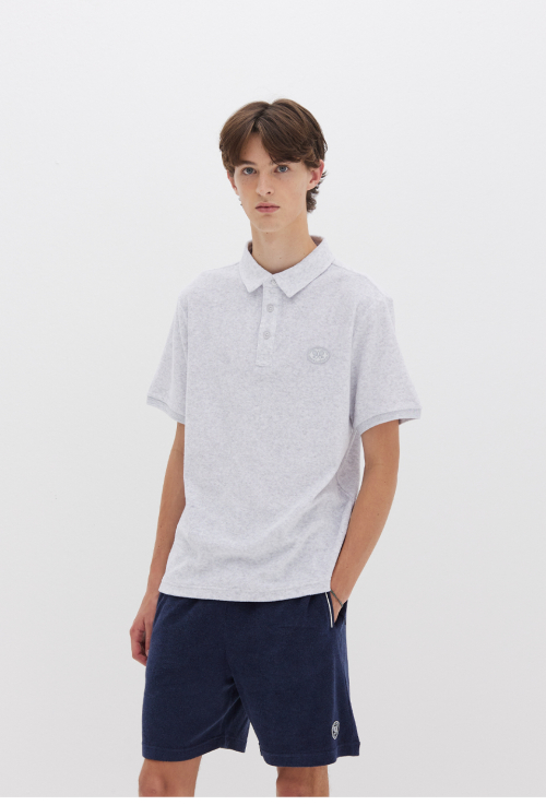 TENNIS HALF SLEEVE COLLARED T-SHIRT (MELANGE GREY)