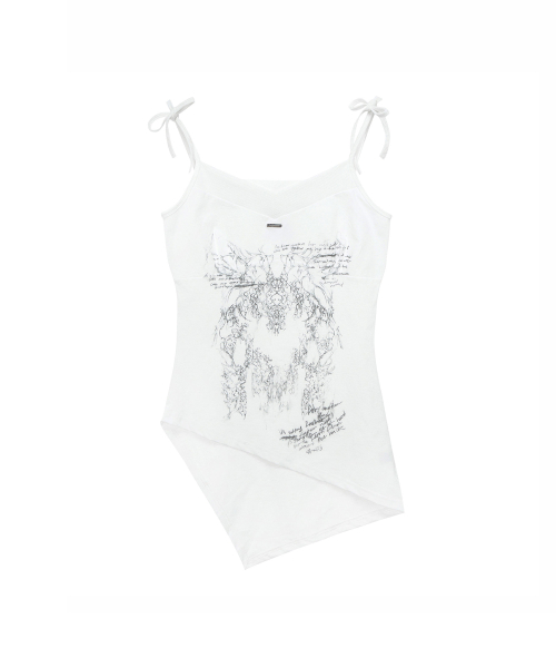 MUSINSA | HUG YOUR SKIN V-neck sleeveless (lettering)