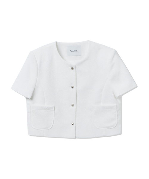 로제프란츠(ROSEFRANTZ) Half Sleeve Tweed Jacket [Ivory] - 사이즈