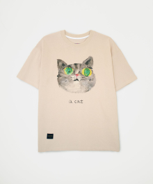 고양이 티셔츠 / 베이지