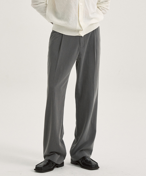 9110 Semi Wide Slacks - Charcoal