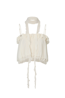 LILY SCARF TOP cream