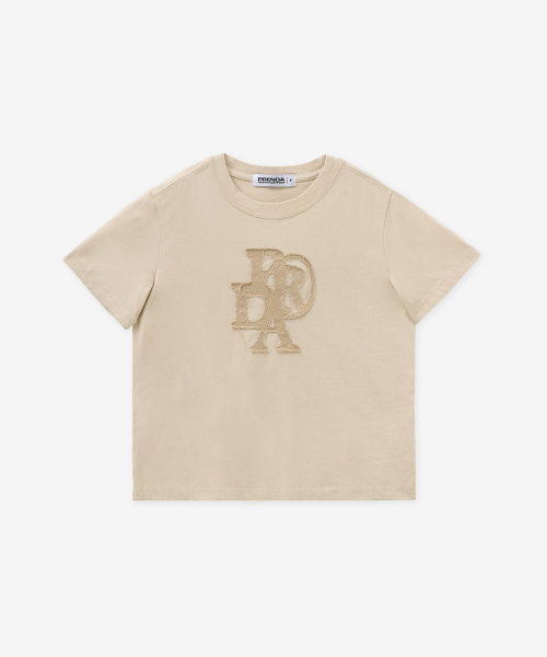 【PRENDA】PRDA DENIM PATCH CREWNECK TEE /海外限定 PRENDA) PRDA DENIM PATCH CREWNECK TEE - 5col