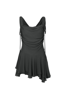 LILY FRILL DRESS charcoal
