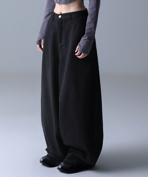 Rothen Wide Denim Pants COTTON BLACK