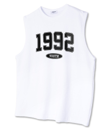 오버핏 크루넥 슬리브리스 1992 민소매 티셔츠 화이트블랙