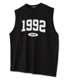 오버핏 크루넥 슬리브리스 1992 민소매 티셔츠 블랙화이트