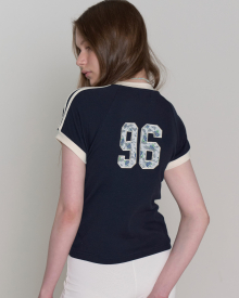 Sports 96 Lace Crop Top - Navy