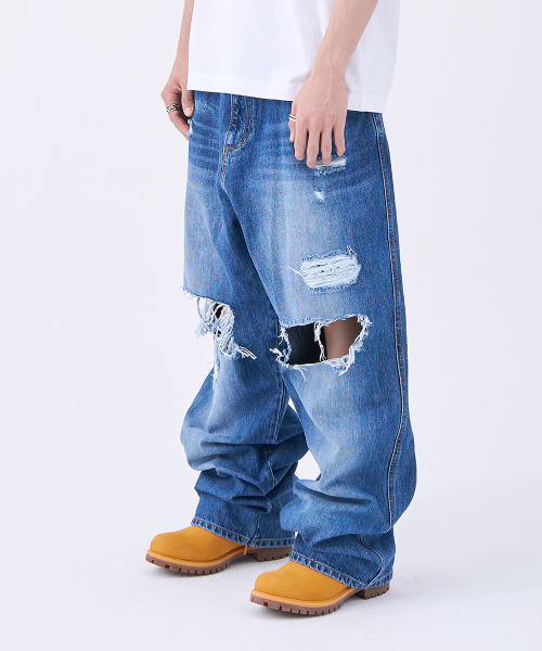 Double Destroyed 3XL Hype Jean_Medium Blue