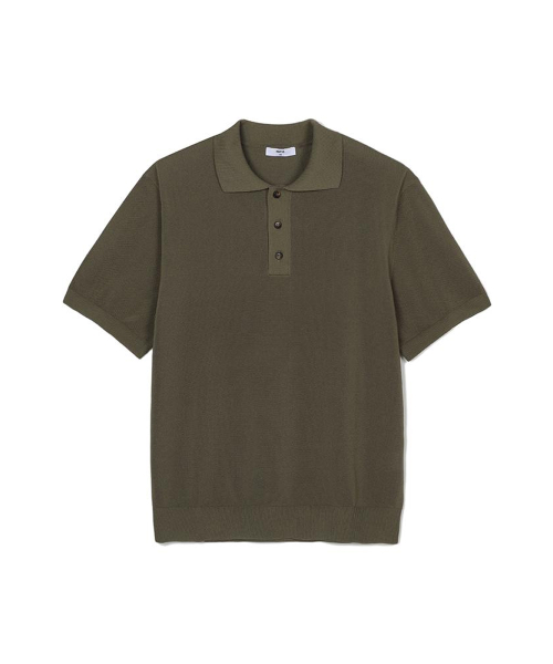Вязаное поло из хлопка пике, Khaki