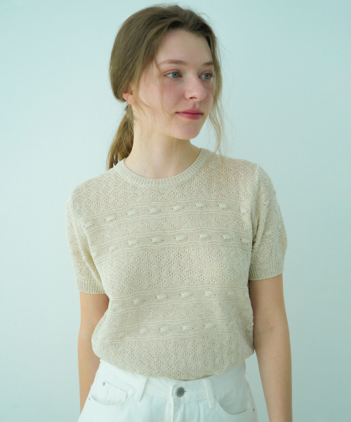 Summer Round Point Half Knit (Linen)