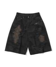 Destroyed Camo Shorts(VINTAGE BLACK)