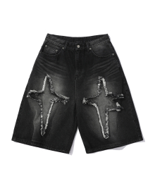 Spark Denim Shorts(BLACK)
