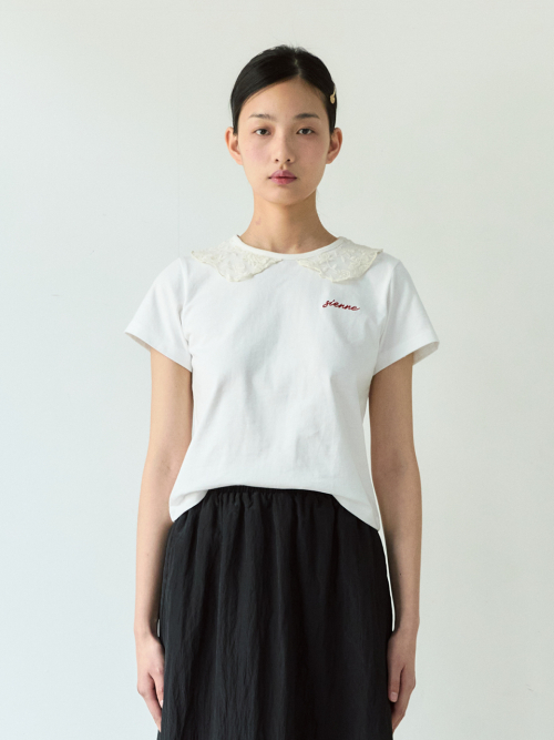 ●Sienne● Rose Neckcape Top White S4UTS071 시엔느(SIENNE) Rose Neckcape Top (White) - 사이즈 & 후기