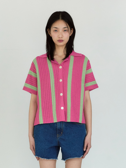 시엔느() Vetiver Crochet Cardigan (Magenta) 상품 이미지