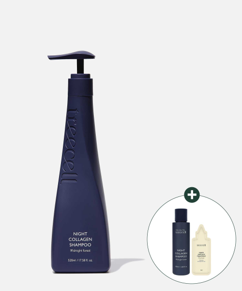 트리셀(TREECELL) [샴푸100ml+트리트먼트12ml 추가 증정] 나이트 콜라겐 샴푸 미드나잇 포레스트 520ml