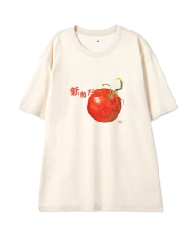 [VINTAGE TOMATO]LOOSE FIT 라운드 넥 반팔티_크림