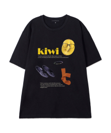 [KIWI]LOOSE FIT 라운드 넥 반팔티_블랙