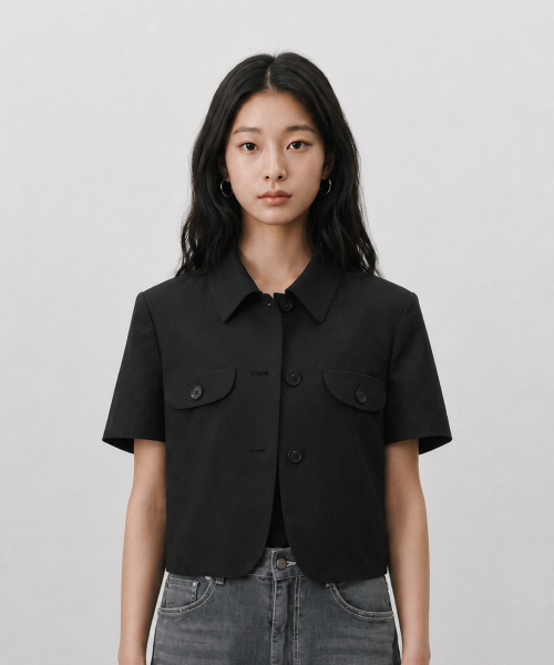 Укороченная куртка с коротким рукавом Black