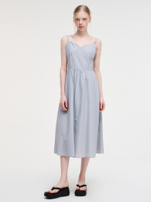 Slip Pintuck Double Strap Dress Sky Blue