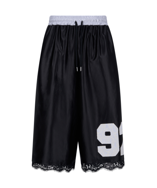 кружево Sateen Bermuda Pants_[Black]