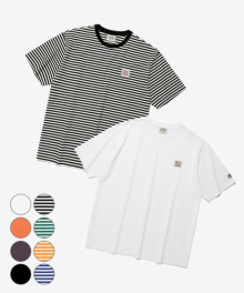 [SET] VAMOS LABEL BASIC  + STRIPE T-SHIRT