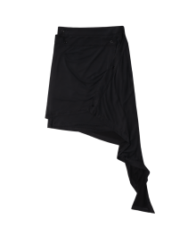 Jersey Drape Wrap Skirt / Black