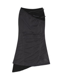 Layered Mesh Strap Skirt / Black