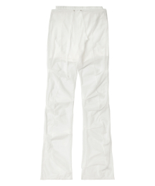 Sheer Over Tuck Pants / White