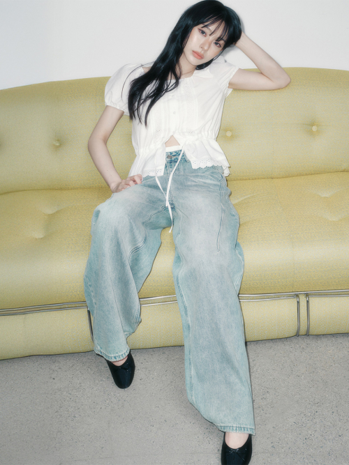 ★RAIVE★ Wide Denim Pants in L/Blue VJ4ML188AM 레이브(RAIVE) Wide Denim Pants in L/Blue VJ4ML185-AM