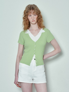 Layered Knit in L/Green VK4MP271-9B