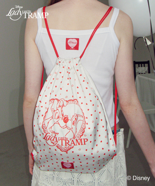 バックパック・リュック RONRON HEART LADY AND THE TRAMP STRING BAG WHITE RED HEART LADY AND THE TRAMP STRING BAG WHITE RED - RONRON 론론