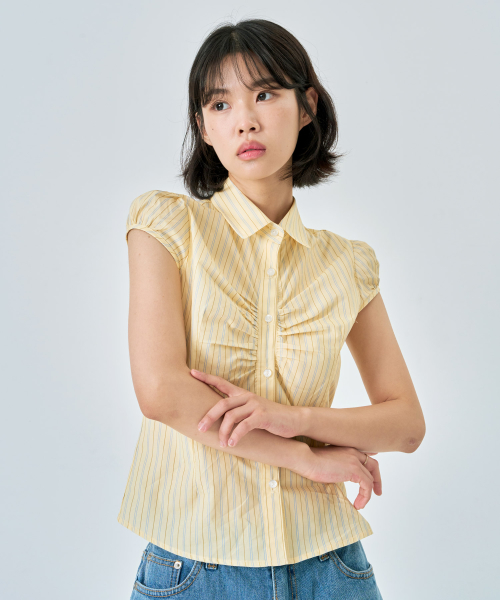 Cap Sleeve Shirt Yellow