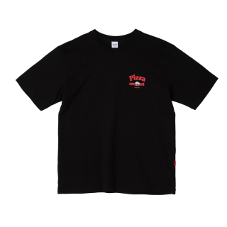 마크엠(MARKM) [MARKMxCORNER PIZZA JOINT] PIZZA MOMENT HALF T-SHIRTS-BLACK 상품 이미지