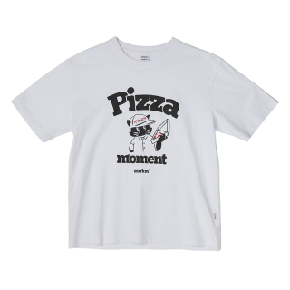 마크엠(MARKM) [MARKMxCORNER PIZZA JOINT] MARKO HALF T-SHIRTS-WHITE 상품 이미지