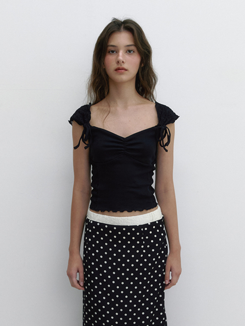 MUSINSA公式 | ASURA ROMANTIC RIBBON T (BLACK)