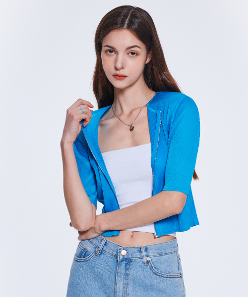 Укороченная куртка на молнии_2colors
