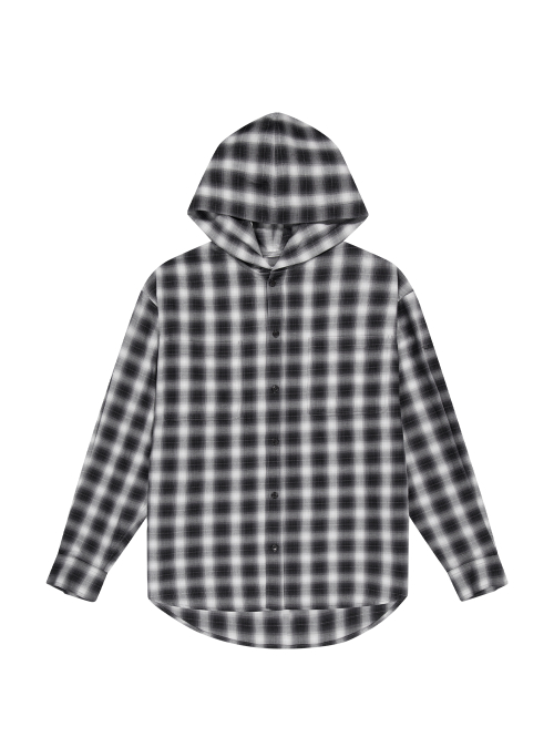 TUOMIO HOODED CHECK SHIRTS BLACK tuomio-hooded-check-shirts-black
