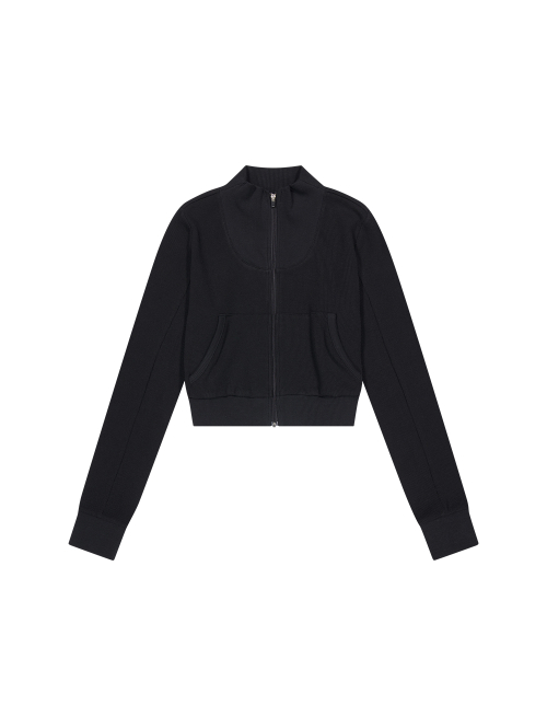 FITTED TRACK TOP [BLACK]