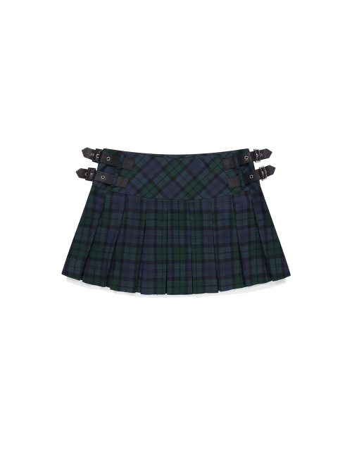 【韓国TUOMIO トゥオミオ】MINI CHECK PLEATS SKIRT 뚜오미오(TUOMIO) MINI CHECK PLEATS SKIRT [GREEN] - 사이즈